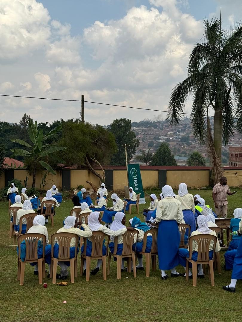 School assembly outdoors